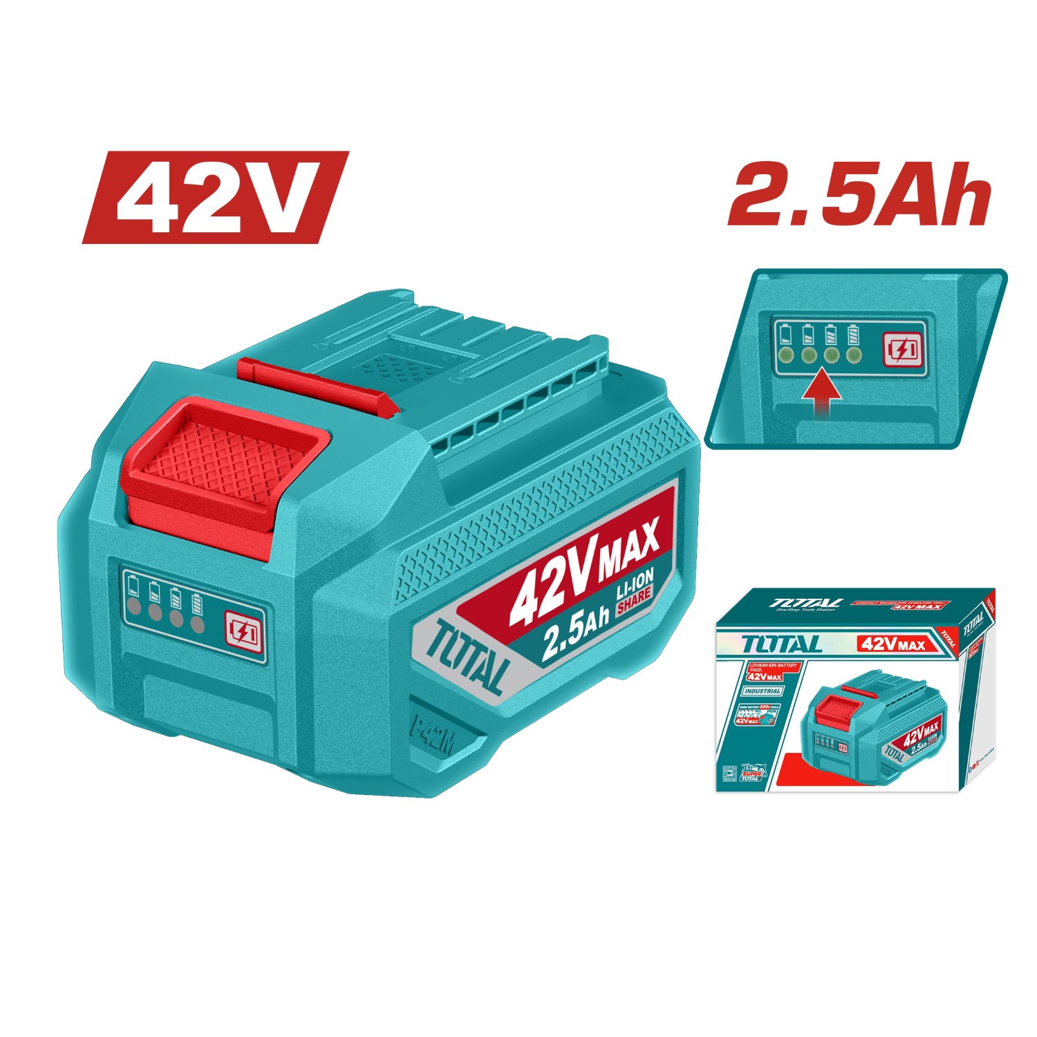 Pin Lithium 42V/ 2.5Ah - TOTAL - TFBLI42251
