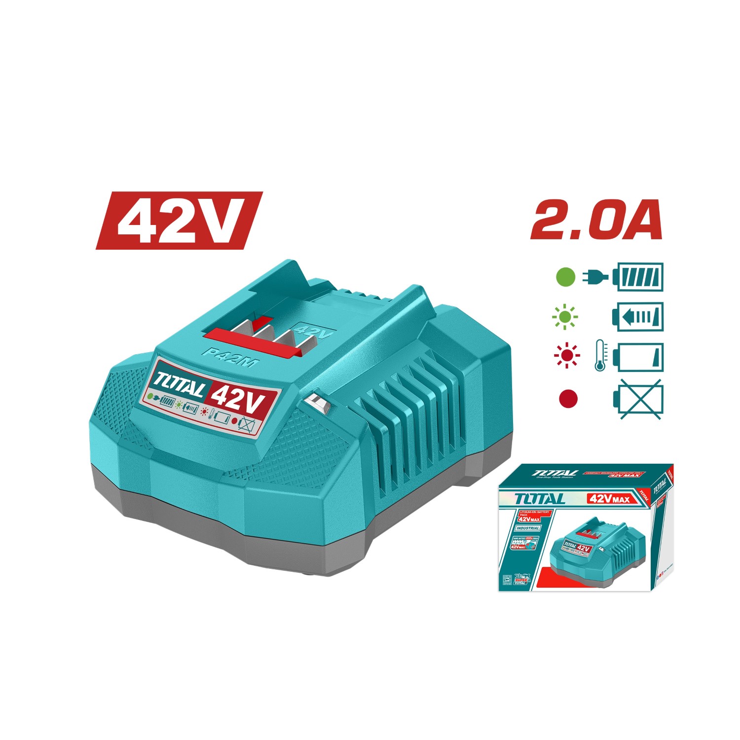 Cục Sạc Pin 42V/ 2.0A - TOTAL - TFCLI42021