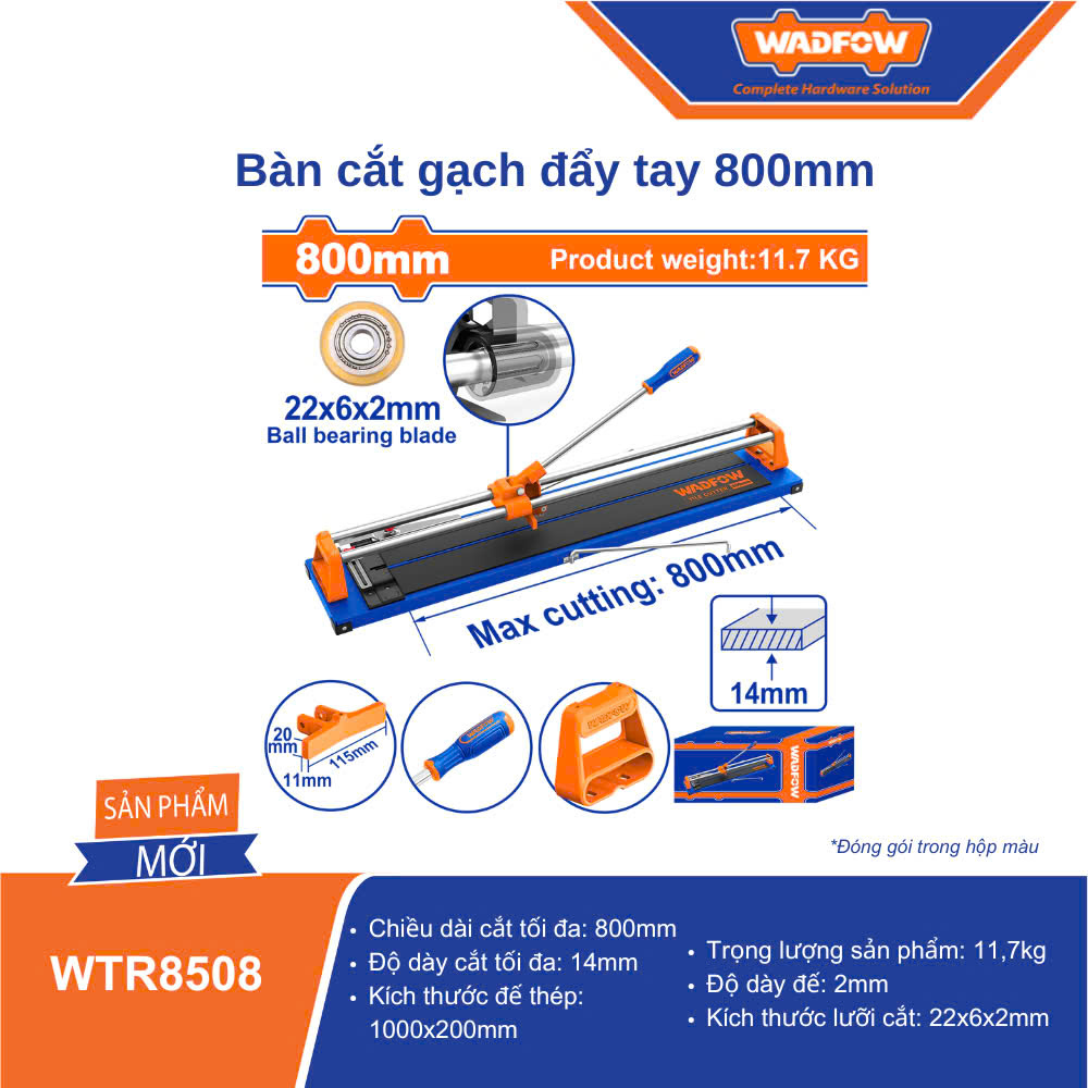 Bàn cắt gạch đẩy tay 800mm WADFOW - WTR8508