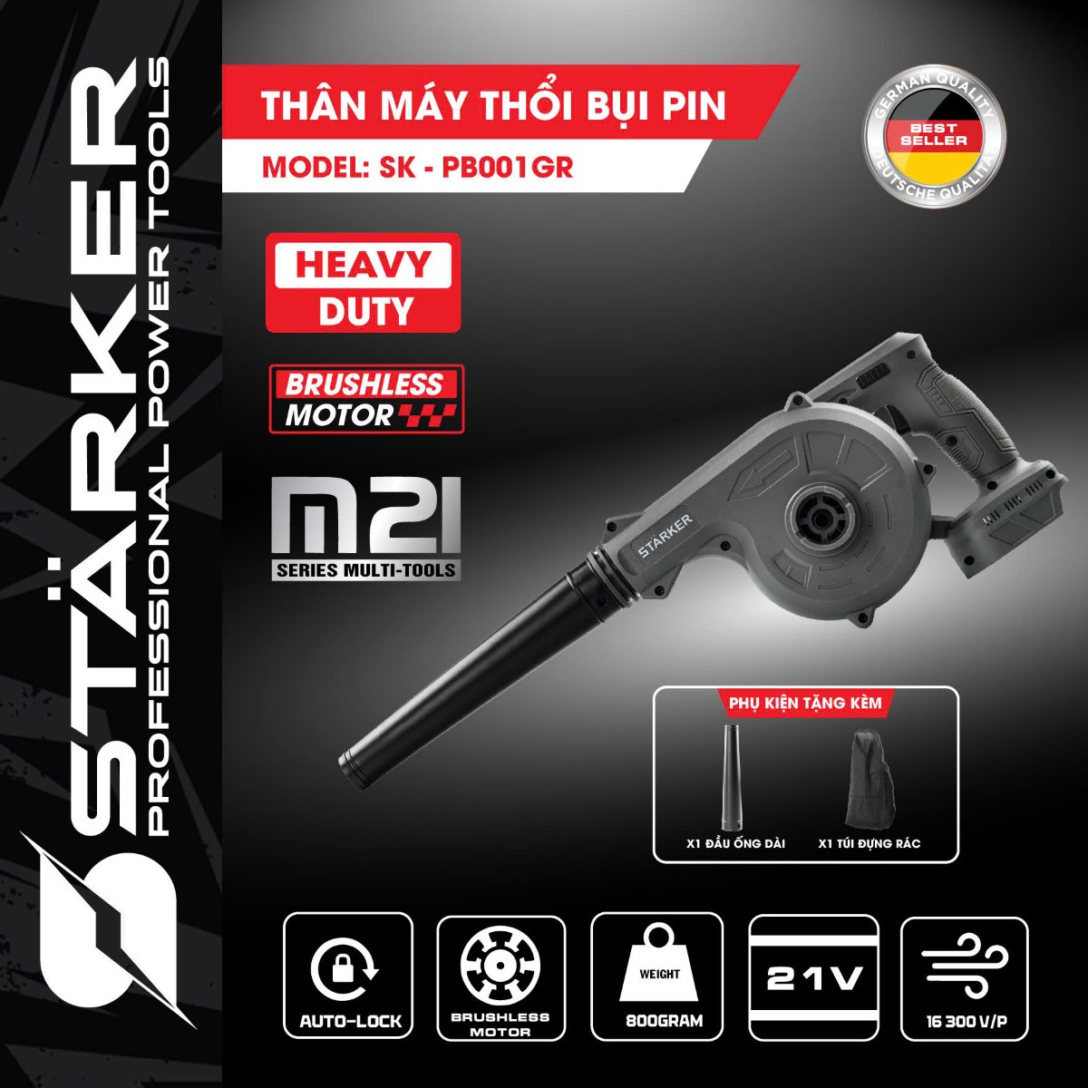 Máy thổi bụi dùng pin Starker SK-PL555GR