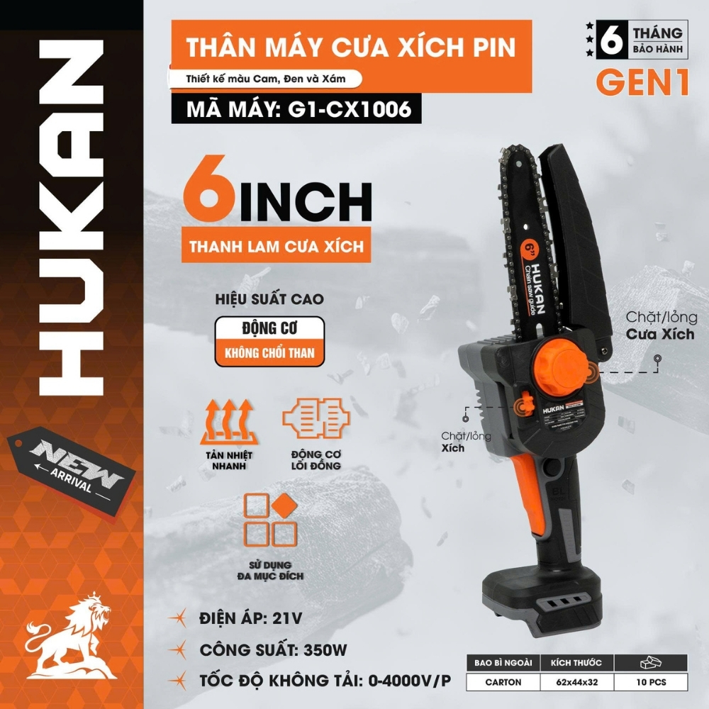 Thân Máy Cưa Xích Pin 6 Inch G1-CX1006 GEN 1