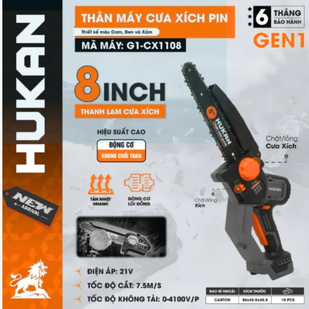 Thân Máy Cưa Xích Pin 8 Inch G1-CX1108 GEN 1
