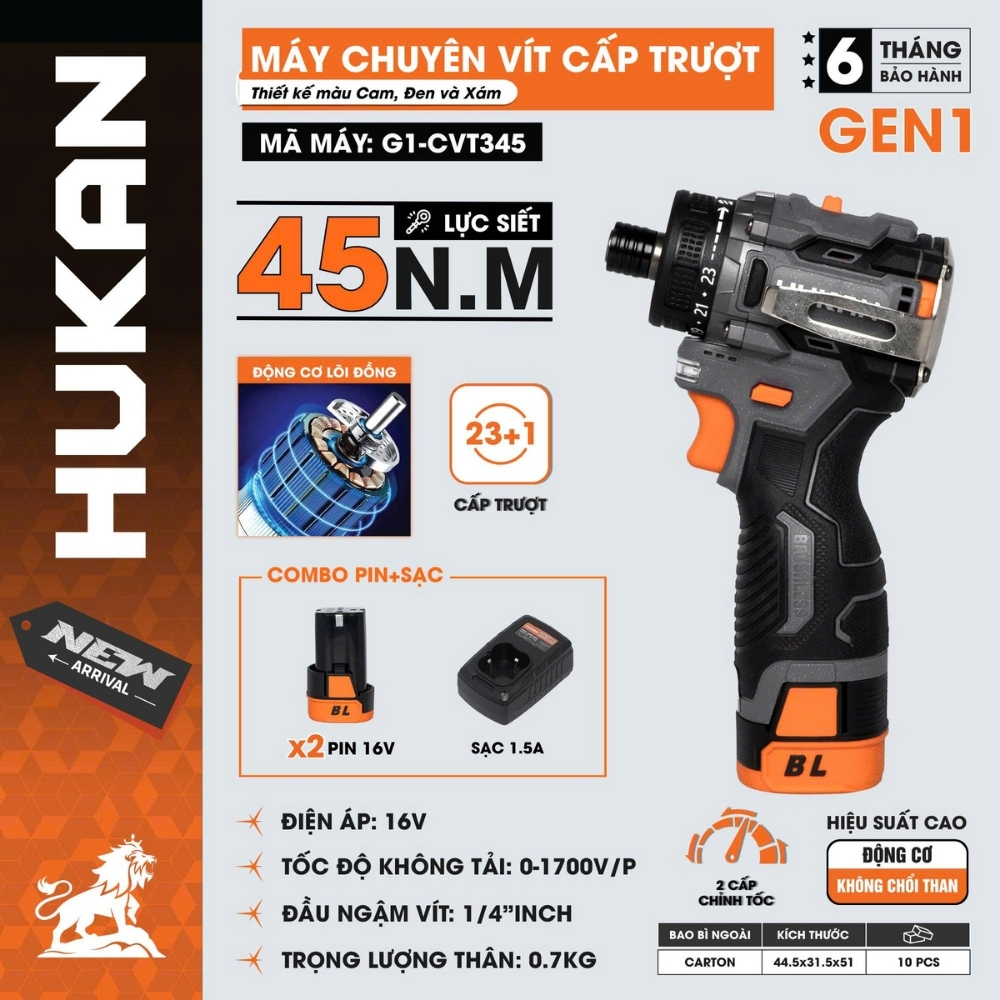 Máy Chuyên Vít Trượt G1-CVT345 GEN 1 16V