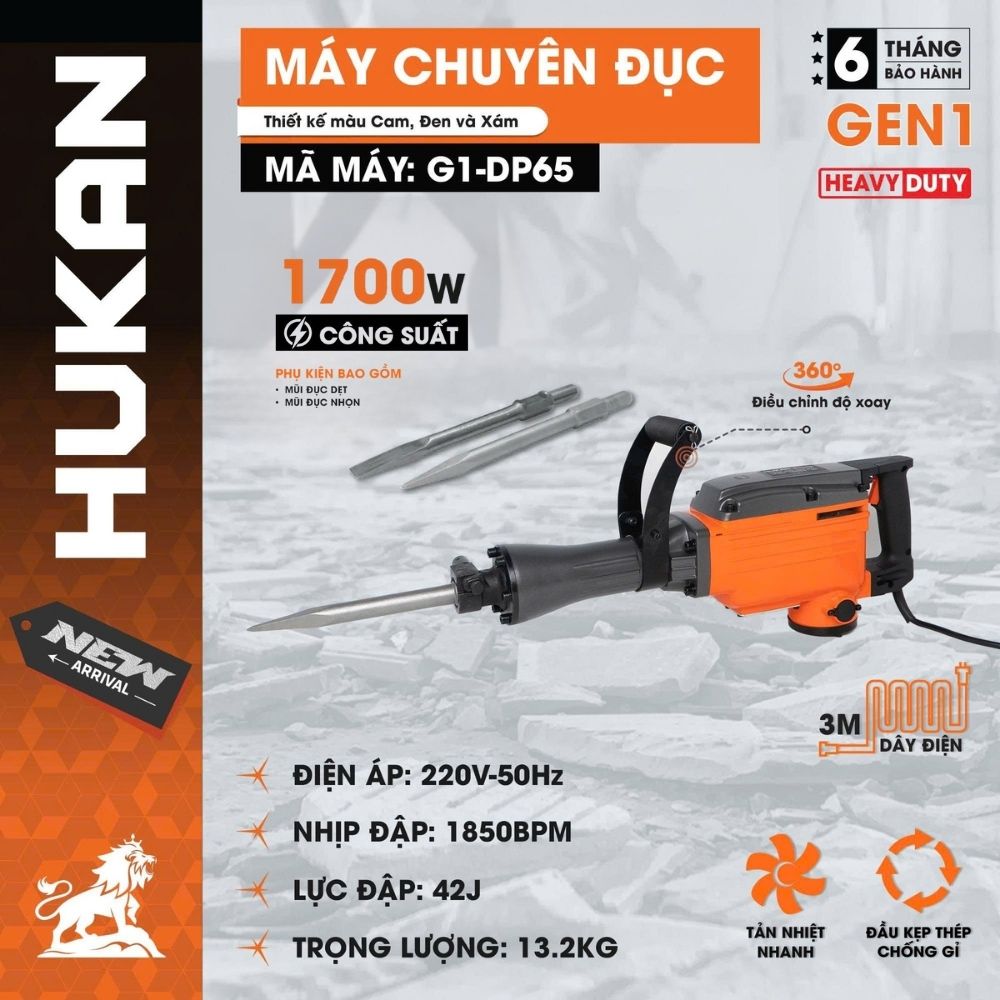 Máy Chuyên Đục Bê Tông G1-DP65 GEN 1 1700W