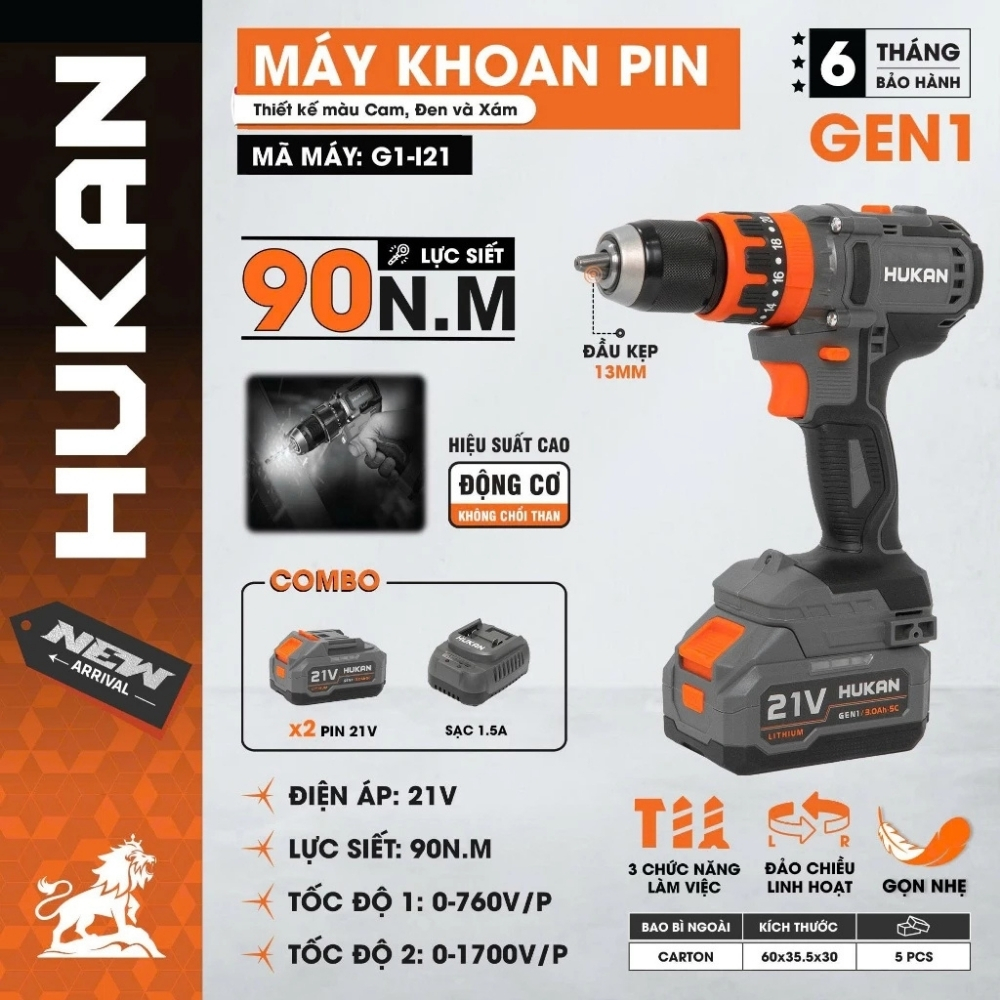 Máy Khoan Pin 13mm G1-I21 GEN 1 90Nm