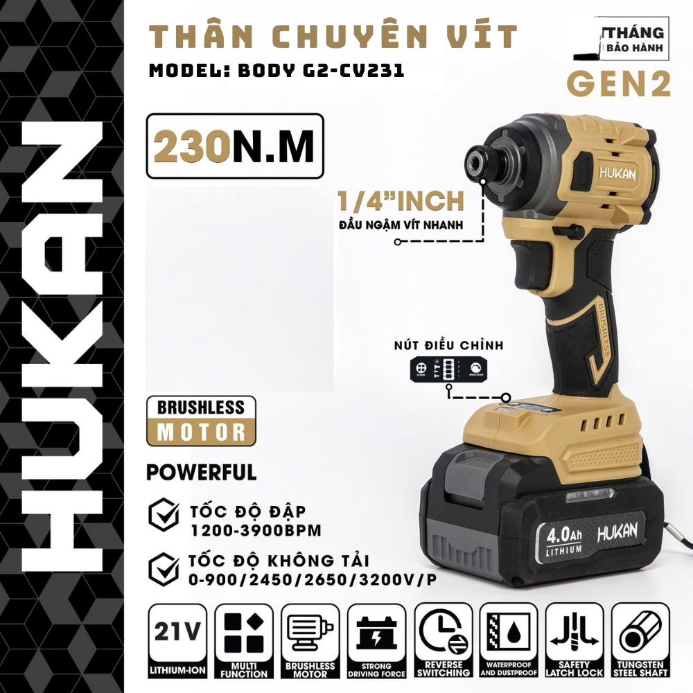 Thân Máy Chuyên Vít G2-CV231 GEN 2 230Nm