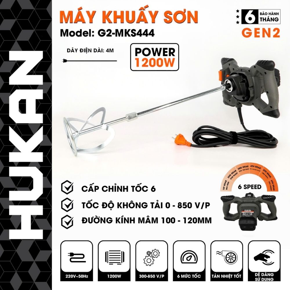 Máy Khuấy Sơn G2-MKS444 GEN 2 1200W