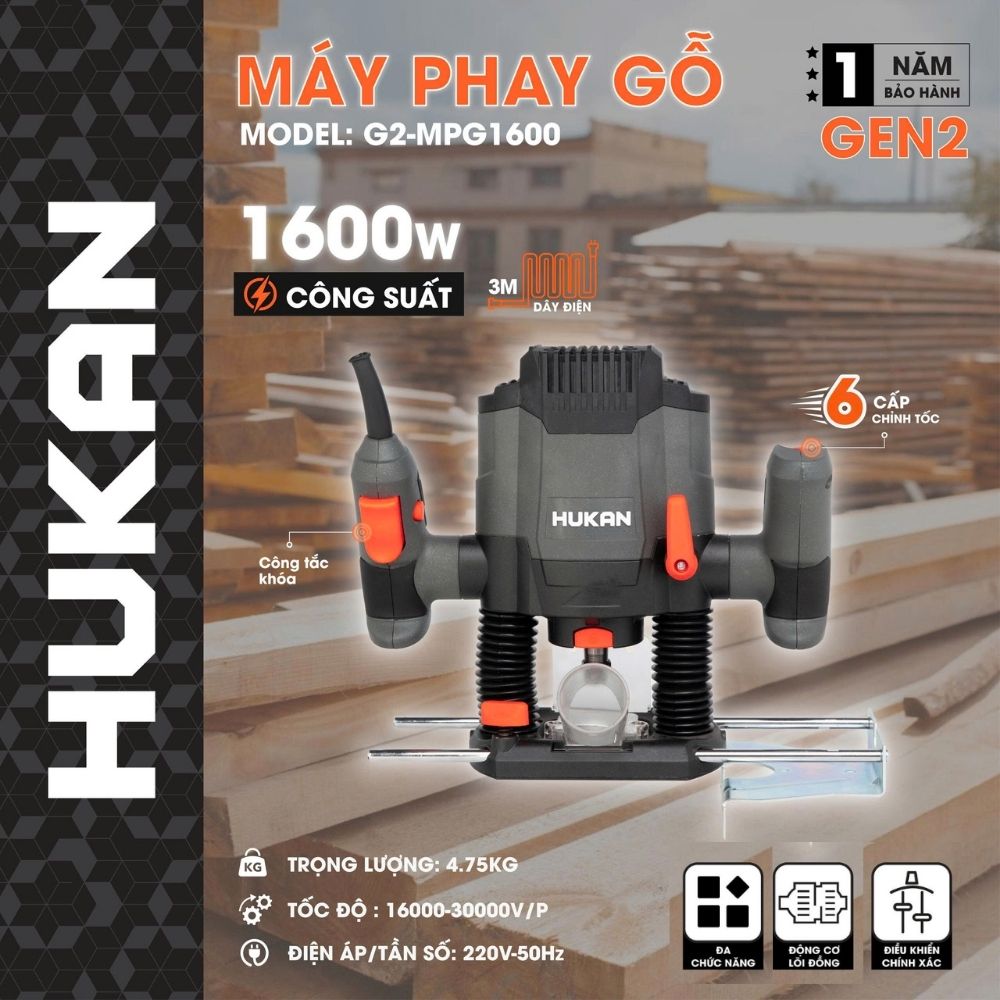 Máy Phay Gỗ G2-MPG1600 GEN 2 1600W