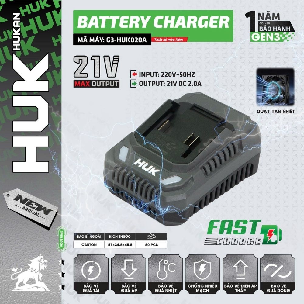 Bộ Sạc Nhanh Pin 21V G3-HUK020A GEN 3