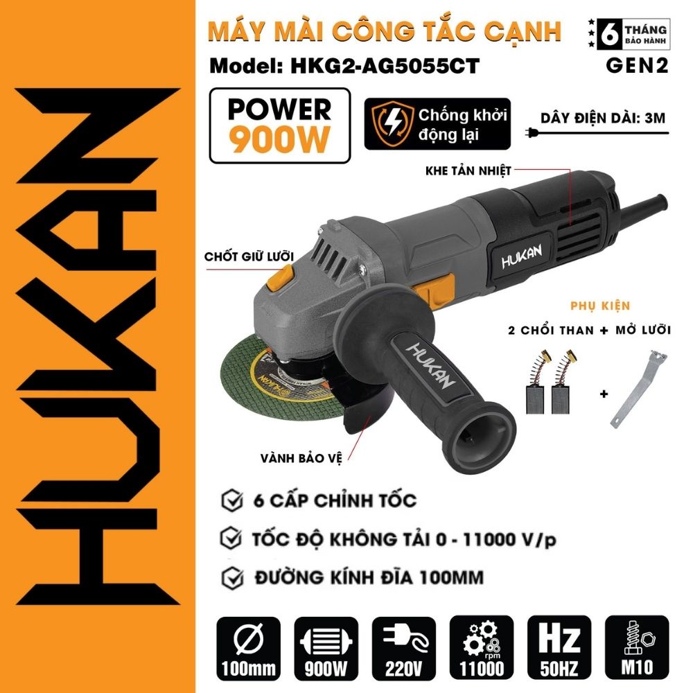 Máy Mài Công Tắc Cạnh HKG2-AG5055CT GEN 2 900W