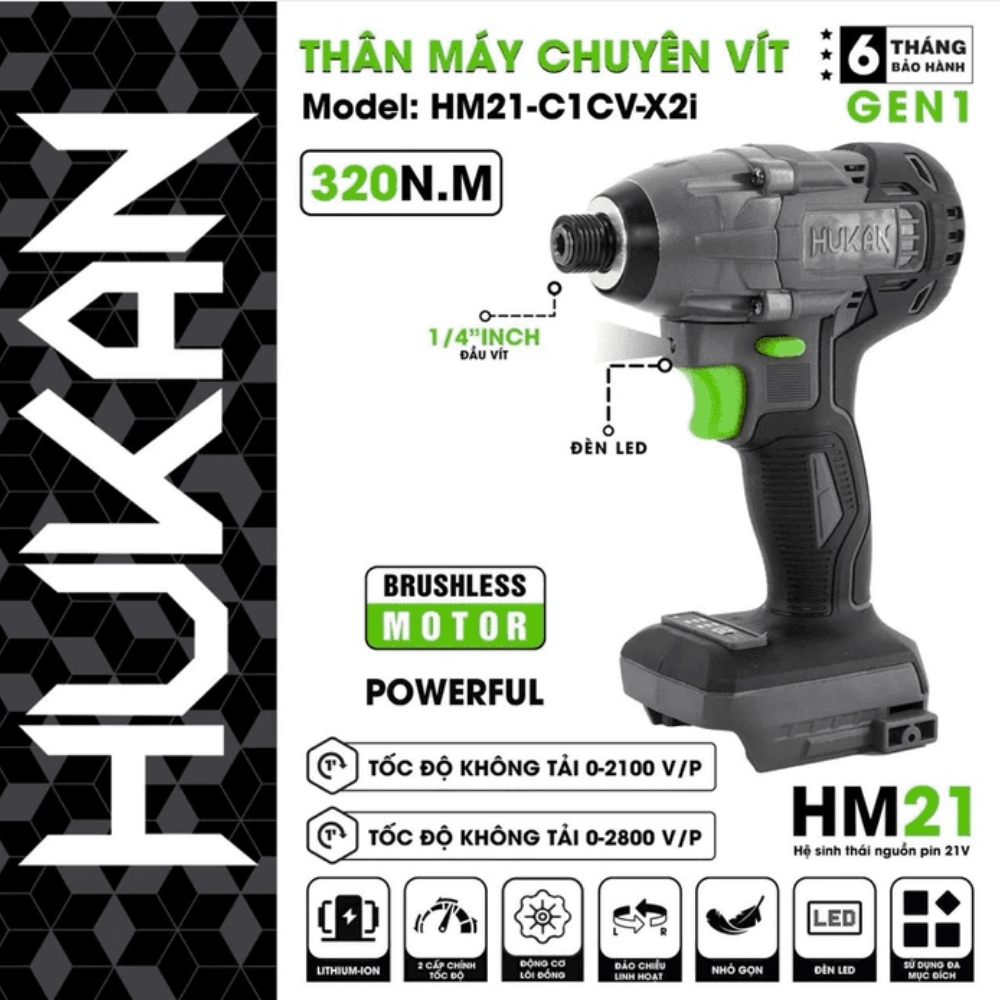 Thân Máy Chuyên Vít G1CV-X2i GEN 1 320Nm
