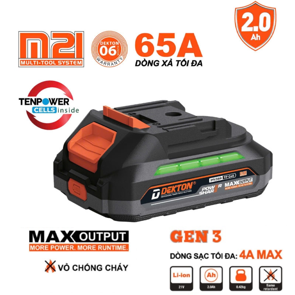 Pin 21V Dekton M21-B2065Plus