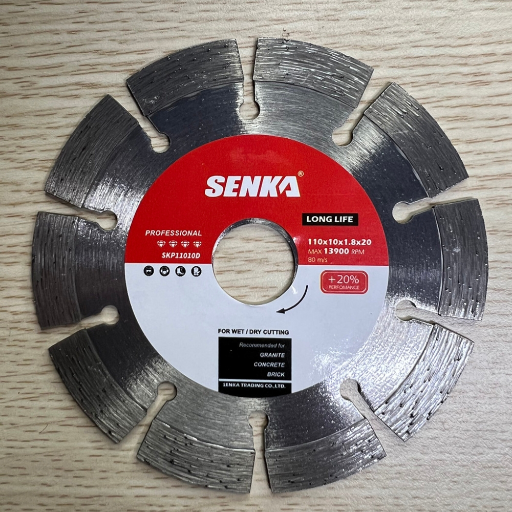 Lưỡi Cắt Đá Chẻ, Đá Granite, Bê Tông SENKA - Phi 114, 125, 135, 156mm - Xẻ Rãnh Tường