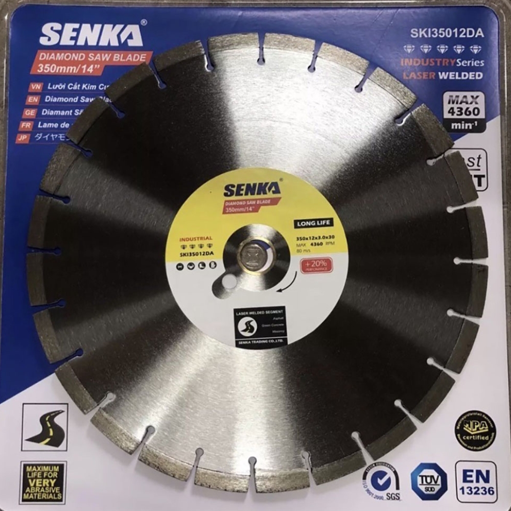 LƯỠI CẮT SENKA CHÍNH HÃNG - TỪ PHI 105MM ĐẾN 400MM - CẮT SẮT, ĐÁ, BÊ TÔNG, NHỰA ĐƯỜNG