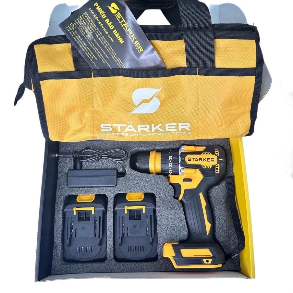 Bộ máy khoan STARKER 10mm - 21Volt SK-905QUICK (Bộ 2 pin + Sạc)