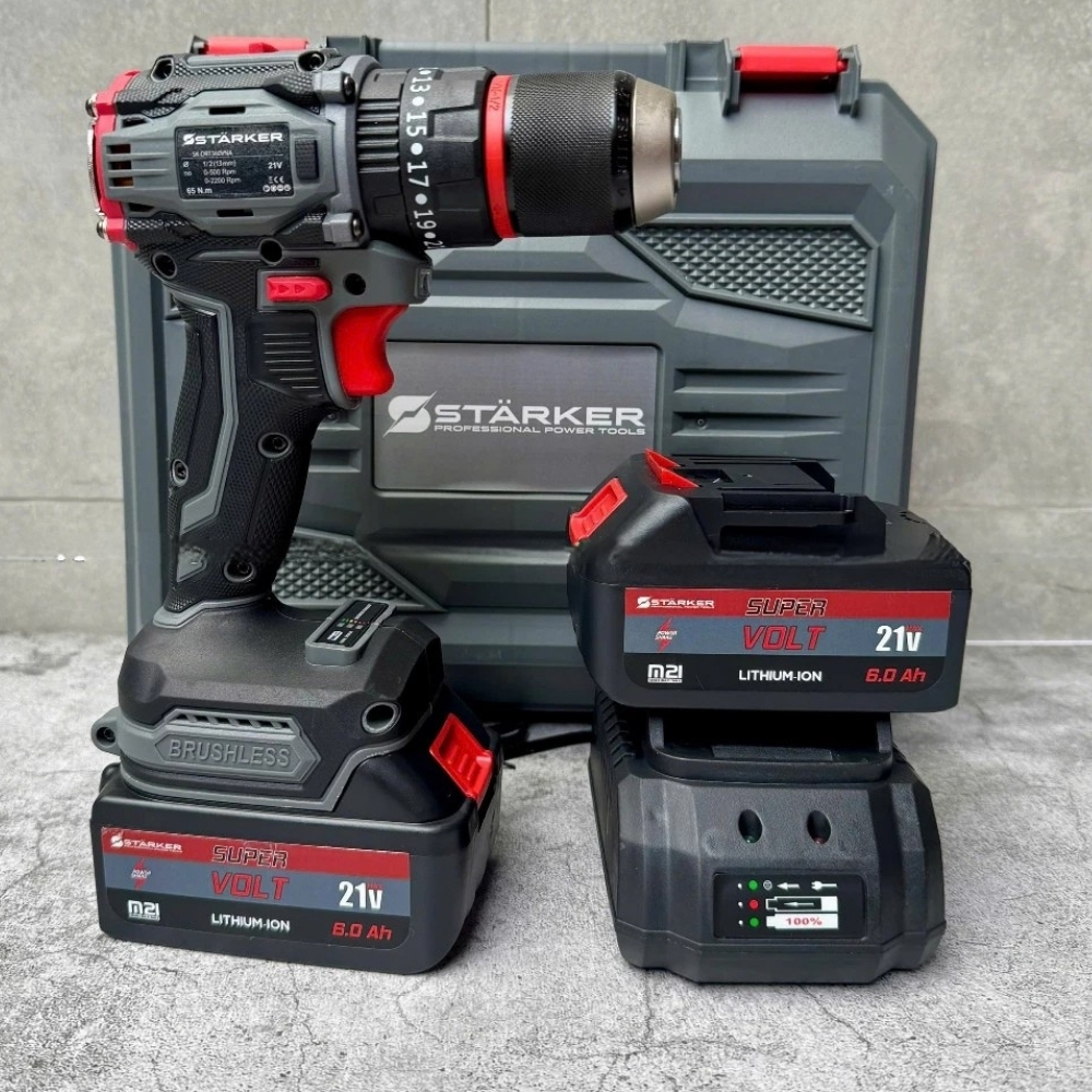 combo Máy khoan STARKER 13mm SK-DR1360GR (2 pin 10 cell - sạc đế)