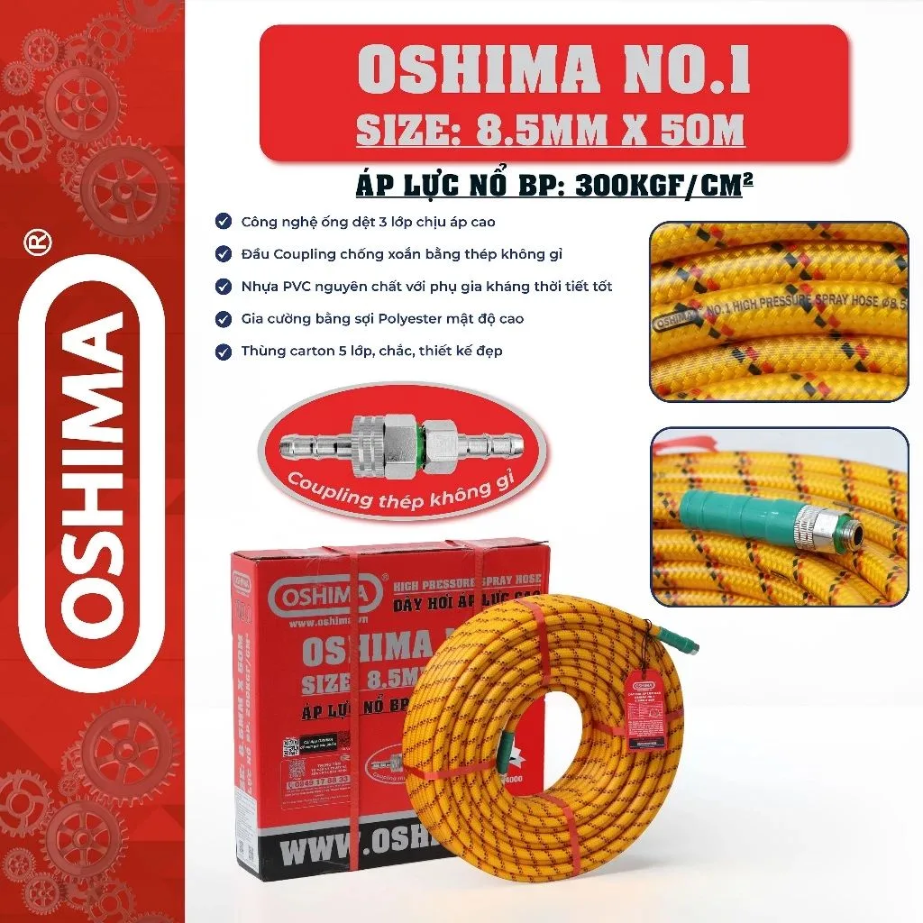 Dây xịt áp lực - Dây phun xịt thuốc Oshima No.1 8.5mm