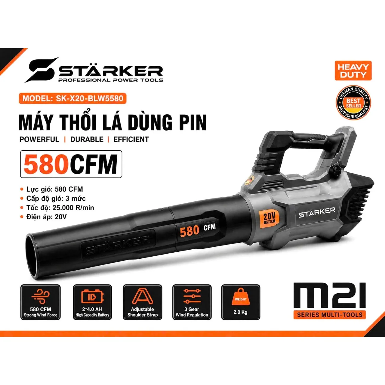 Máy thổi lá dùng pin Starker SK-X20-BLW5580