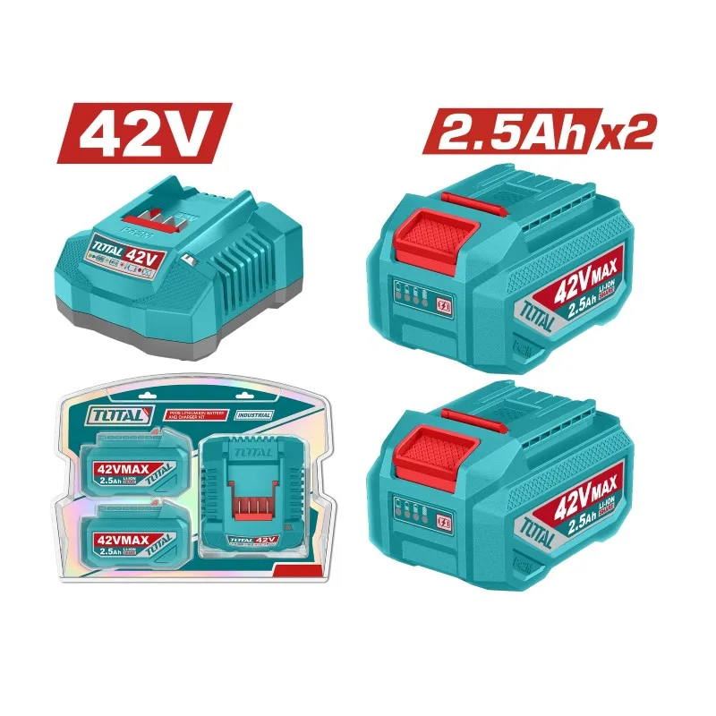 Bộ 2 Pin Lithium 42V 2.5Ah Kèm Sạc TOTAL TFBCPM25221