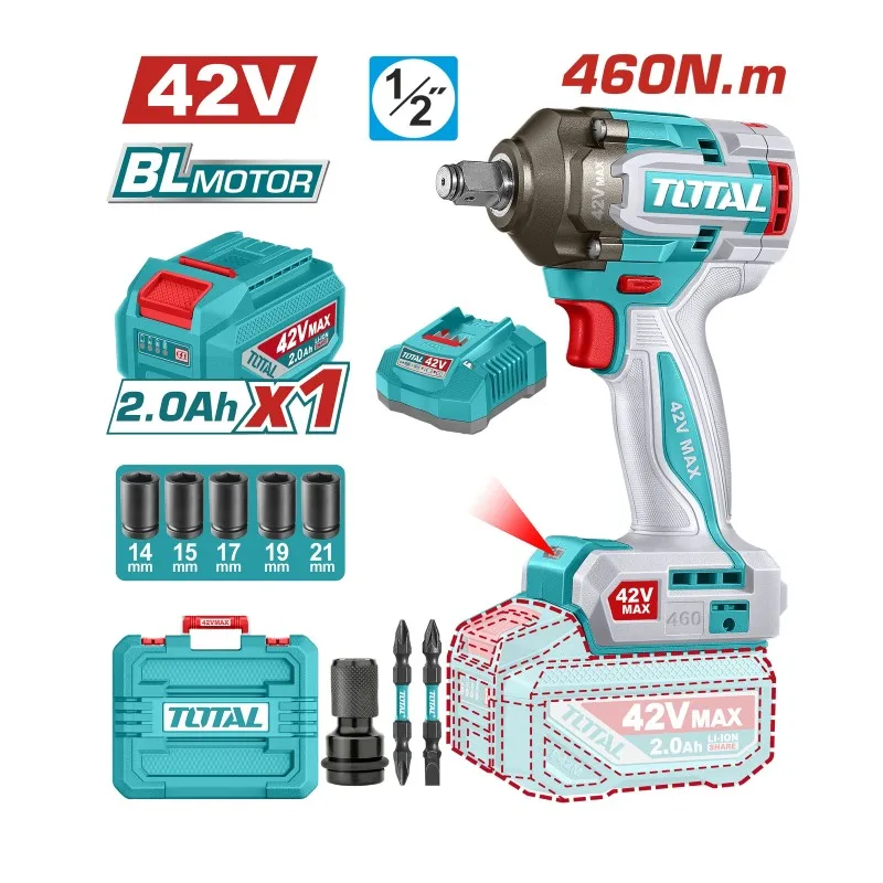 Máy Siết Bu Lông Pin 42V TOTAL TIWLI42461 460Nm Chính Hãng