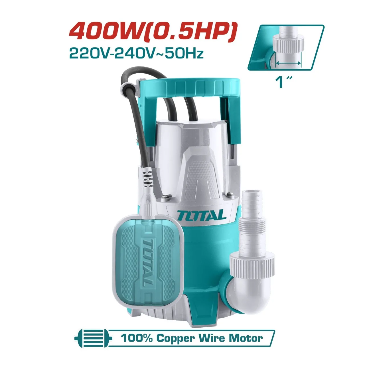 Máy bơm chìm nước sạch 400W TOTAL TWP64006