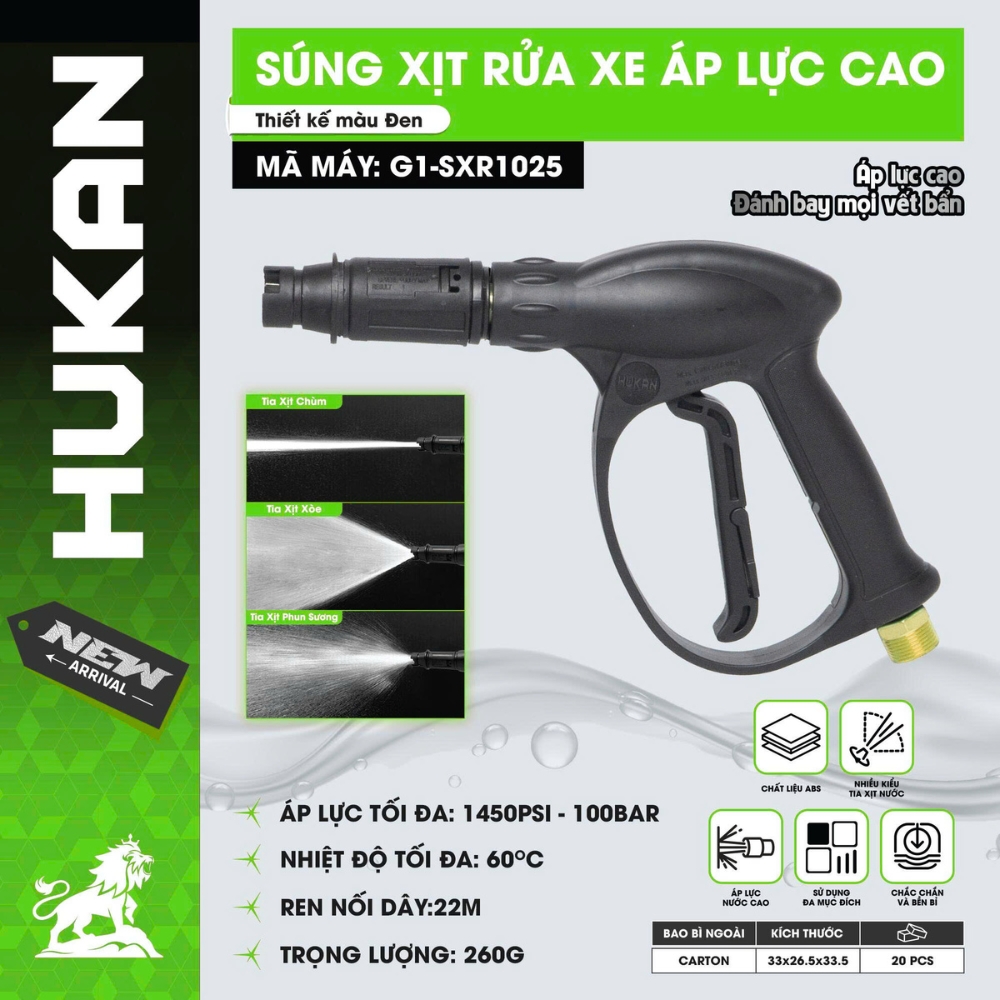 Súng Rửa Xe Áp Lực Cao (Gen 1) - G1-SXR1025