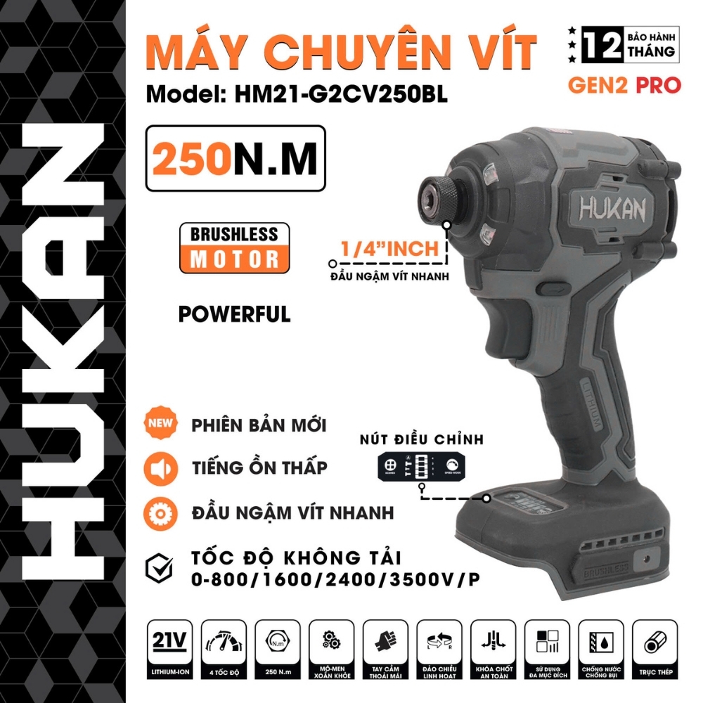 THÂN MÁY CHUYÊN VÍT (GEN2) - BODY G2-CV250BL