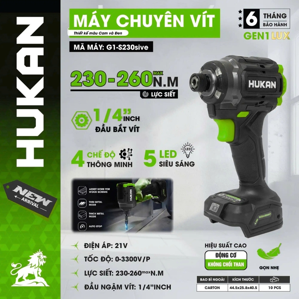 Thân máy Chuyên Vít Hukan Gen 1 (Bản S230 Sive) - BODY G1-S230SIVE
