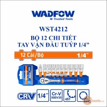 Bộ 12 chi tiết tay vặn đầu tiếp 1/4" WADFOW - WST4212