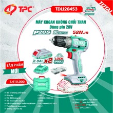 Máy khoan không chổi than dùng pin 20V TOTAL - TDLI20453