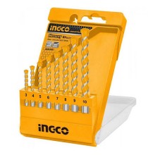 Bộ 8 mũi khoan bê tông đuôi trơn INGCO AKD3081