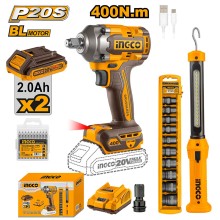 Bộ combo Máy siết bulong dùng pin 20V (CIWLI2040) & đèn pin (HWLI35261) INGCO - COSLI23048