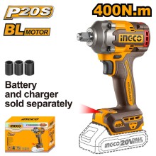 Máy siết bulong dùng pin 20V-400Nm (không kèm pin và sạc) INGCO - CIWLI20401