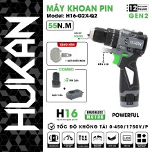 Máy Khoan Pin 10Mm (Có Khóa Trục) Gen 2 HUKAN - H16-G2C-Q2 H16-G2X-Q2