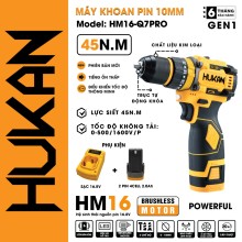 Máy khoan Pin 10mm HUKAN HM16-Q7PRO