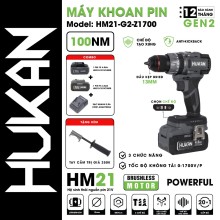 Máy khoan Pin HUKAN 13mm HM21-G2-Z1700
