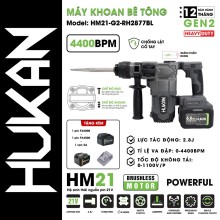 Thân Máy Khoan Bê Tông Pin HUKAN - BODY HM21-G2-RH2877BL