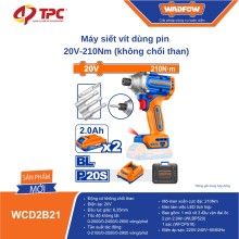Máy siết vít dùng pin 20V-210Nm WADFOW - WCD2B21
