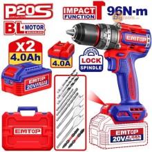 Bộ máy khoan pin động lực (có búa) 13mm  EMTOP - ECIDL20968