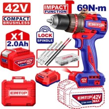 Bộ máy khoan pin 13mm hiệu suất cao  EMTOP - ECIDL426981