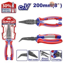 Kìm mũi cong trợ lực 30% 8 inch EMTOP - EPLRB0821