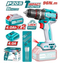 Máy khoan búa không chổi than dùng pin 20V Total TIDLI20968
