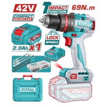 Máy khoan búa không chổi than dùng pin 42V - TOTAL - TIDLI426981