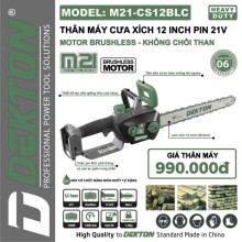 Thân Máy Cưa Xích Pin Dekton M21-CS12BLC