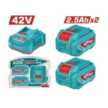 Bộ 2 Pin Lithium 42V 2.5Ah Kèm Sạc TOTAL TFBCPM25221